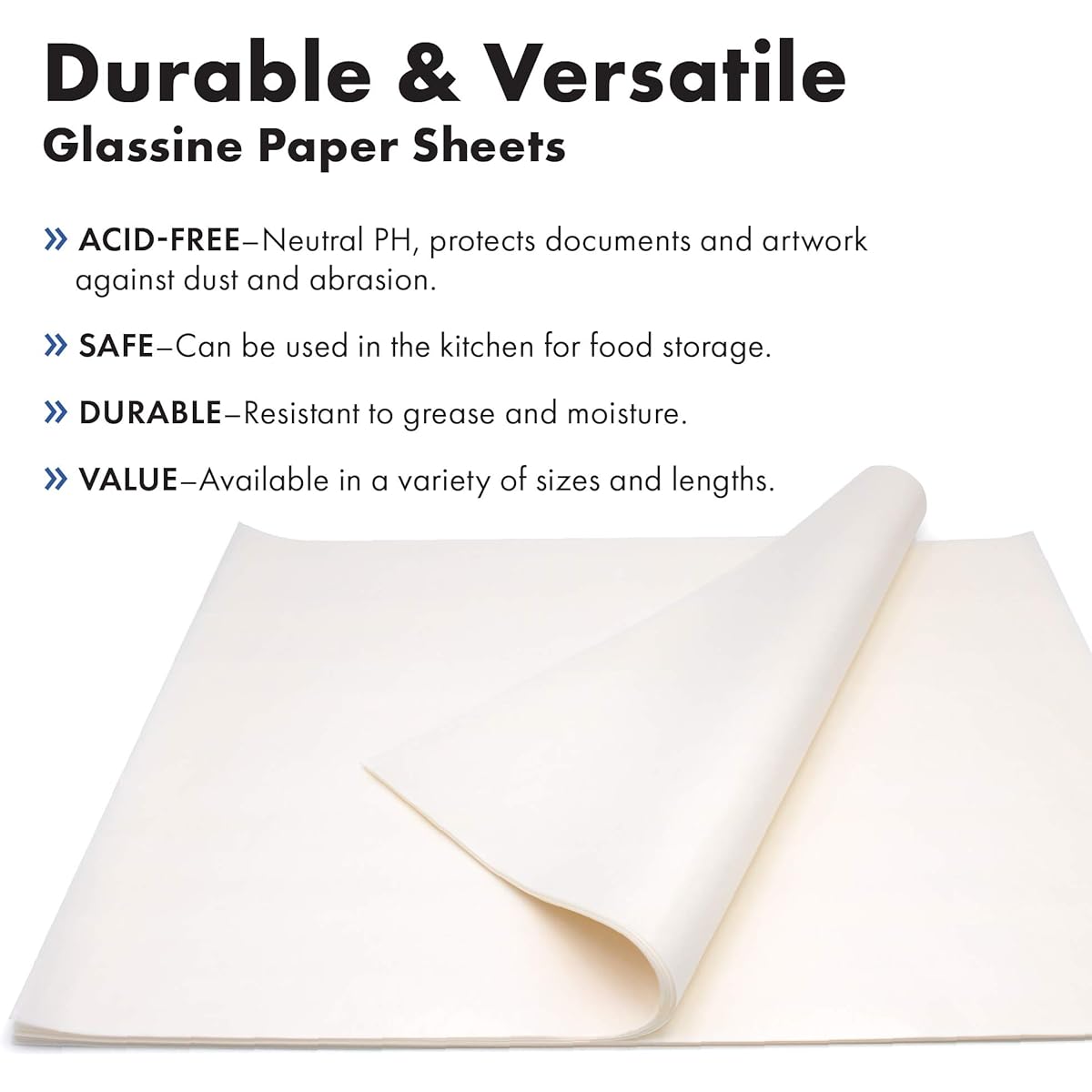 Paper Pros PH Neutral and Acid Free | Protect your Art & Photos | Glassine Paper Sheets | 36" x 10 Yards |