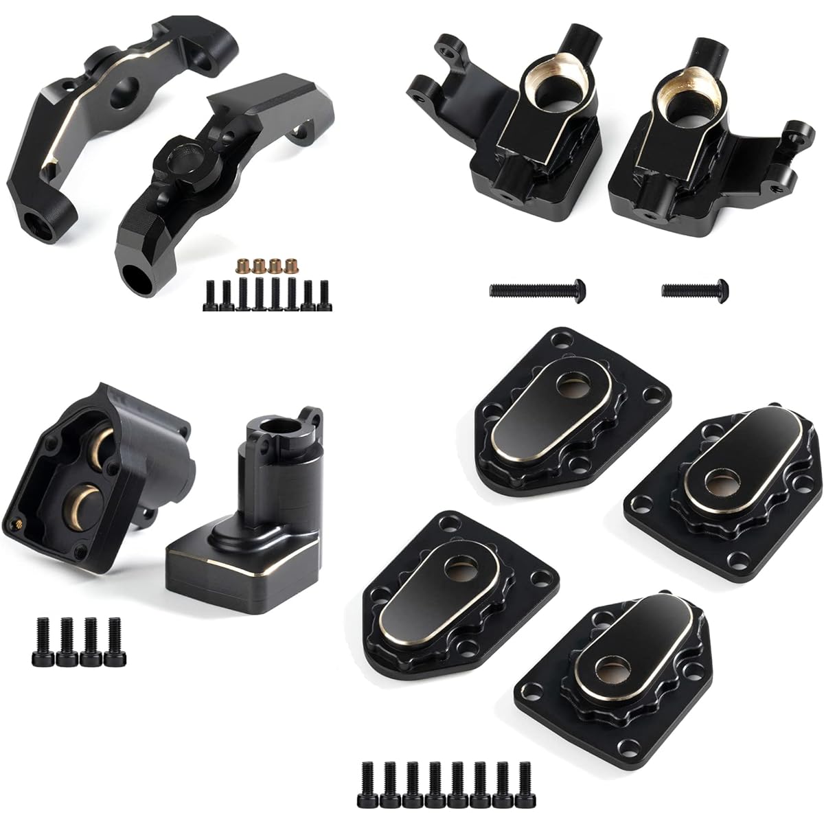 UTB18 Brass Counterweight Axle Housing Black Coating Axial RC Crawler 1/18 UTB18 Capra Unlimited Trail Buggy RTR Upgrade Parts (E - 5 in 1)