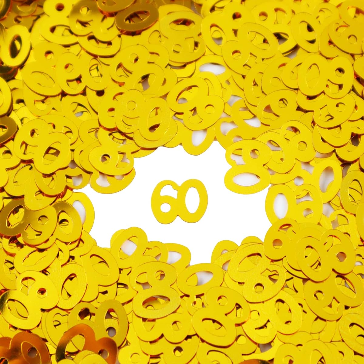 Hrovsur Birthday Confetti Table 60 - Number 60 Confetti Birthday Anniversary Party Decorations for 60 Years Anniversary Party Birthday Confetti for 60 Years Happy 60th Birthday Confetti for Table Decoration, Party Supplies (Gold)