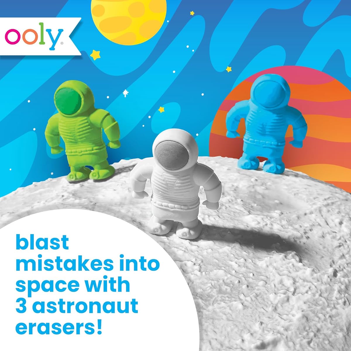 Astronaut eraser set of 3