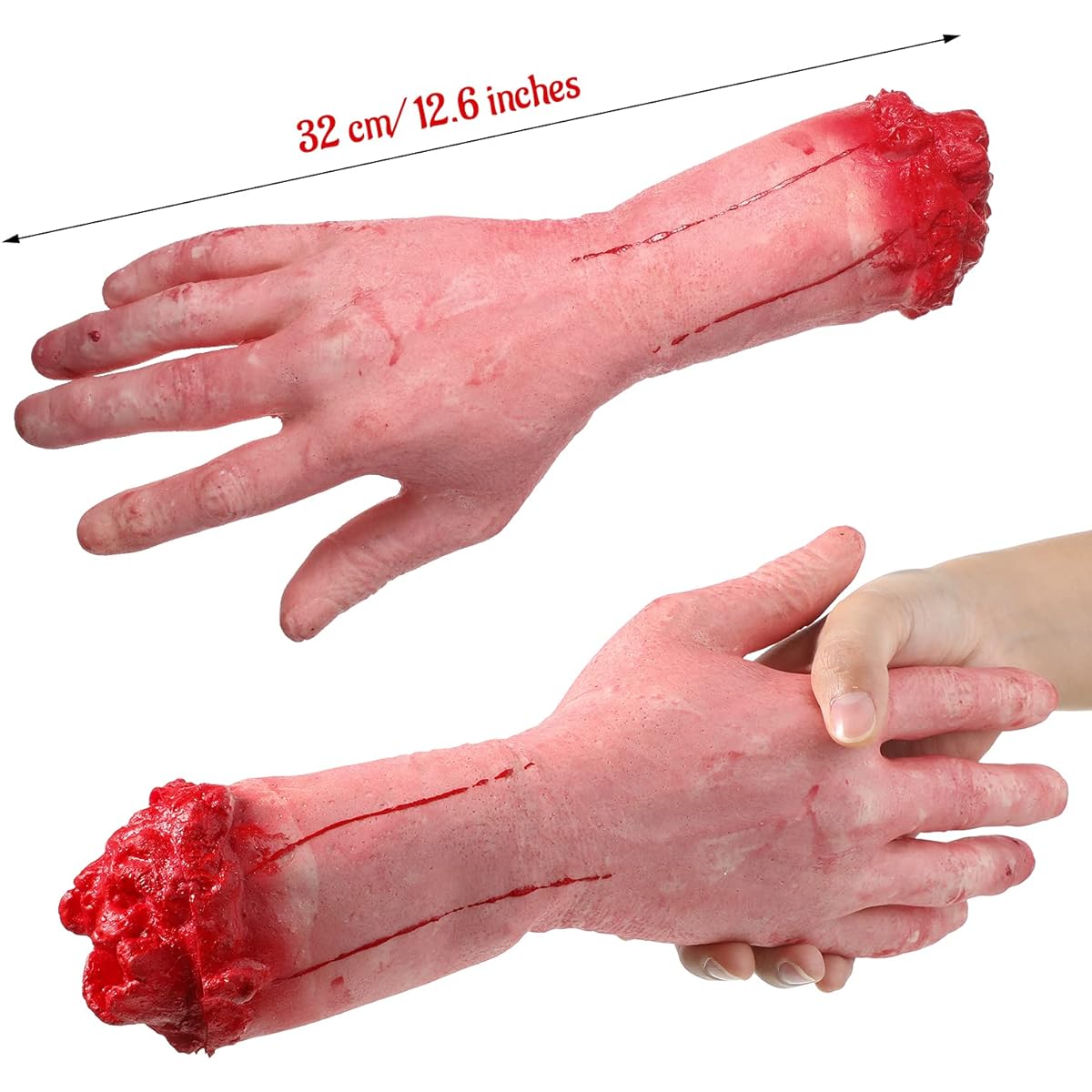 Scary Halloween Decoration Set,Human Arm Hand Corpse Parts Decoration with 6ft Halloween Chain for Halloween Holiday Theme Party Costume Supplies