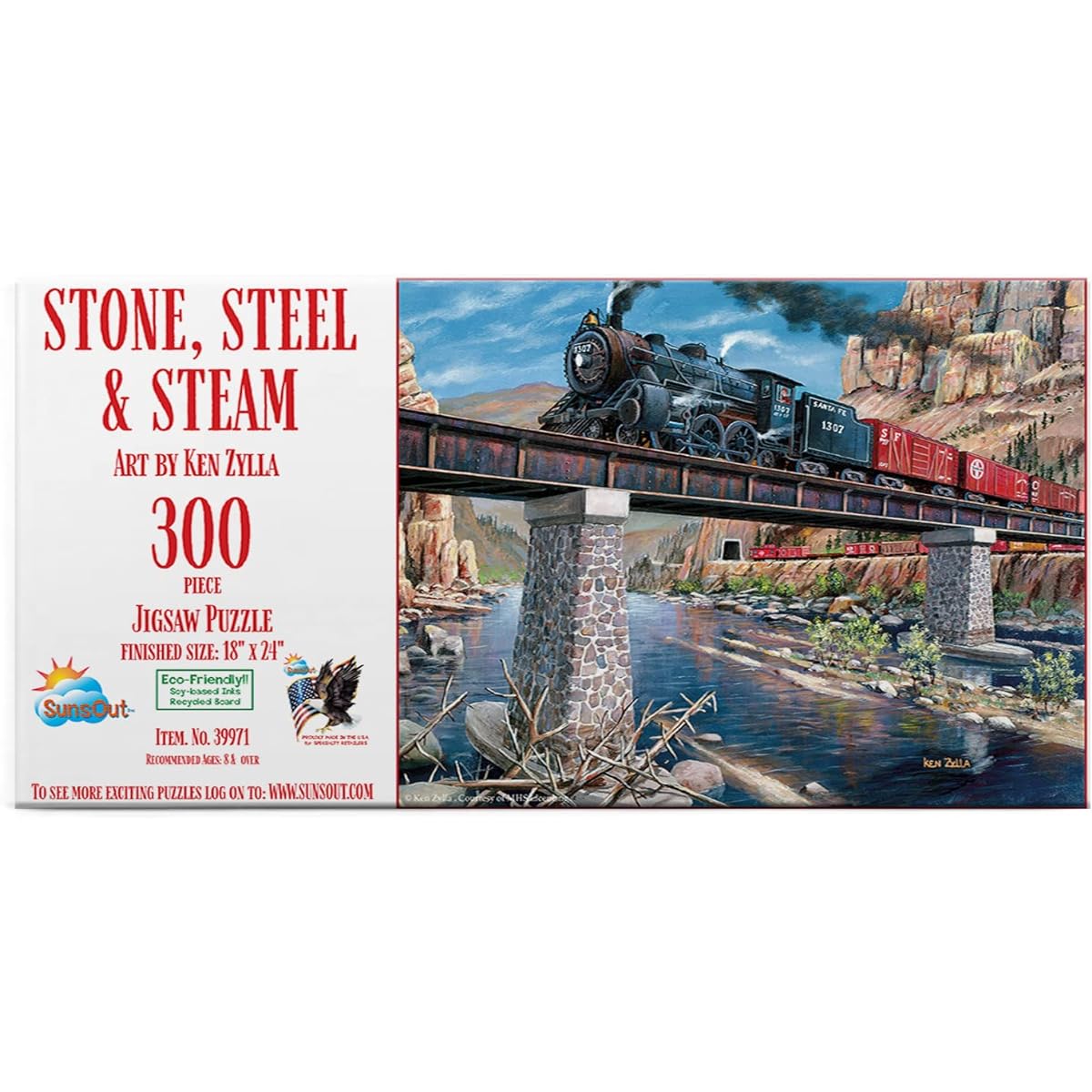 SUNSOUT INC - Stone Steel Steam - 300 Piece Jigsaw Puzzle Artist: Ken Zylla - Finished Size 18" x 24" - MPN# 39971