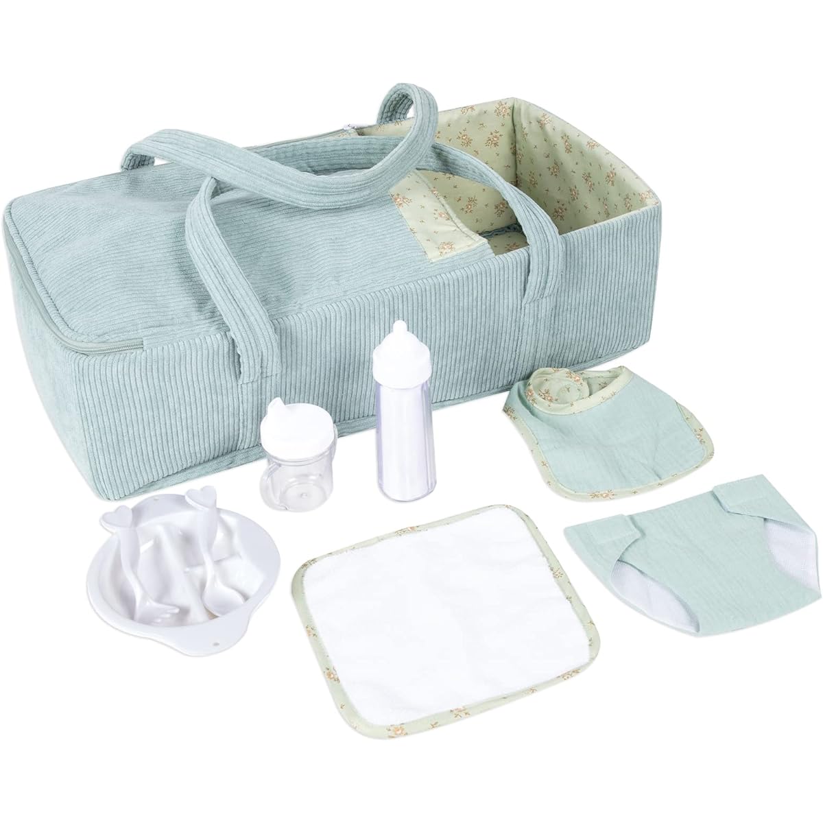 Rakki Dolli Doll Carrier Doll Carry Cot Doll Carry Crib Set Feeding Equipment Feeding & Replacement Accessories 7 Piece Set Fits 16" 18" American Girl Dolls 016