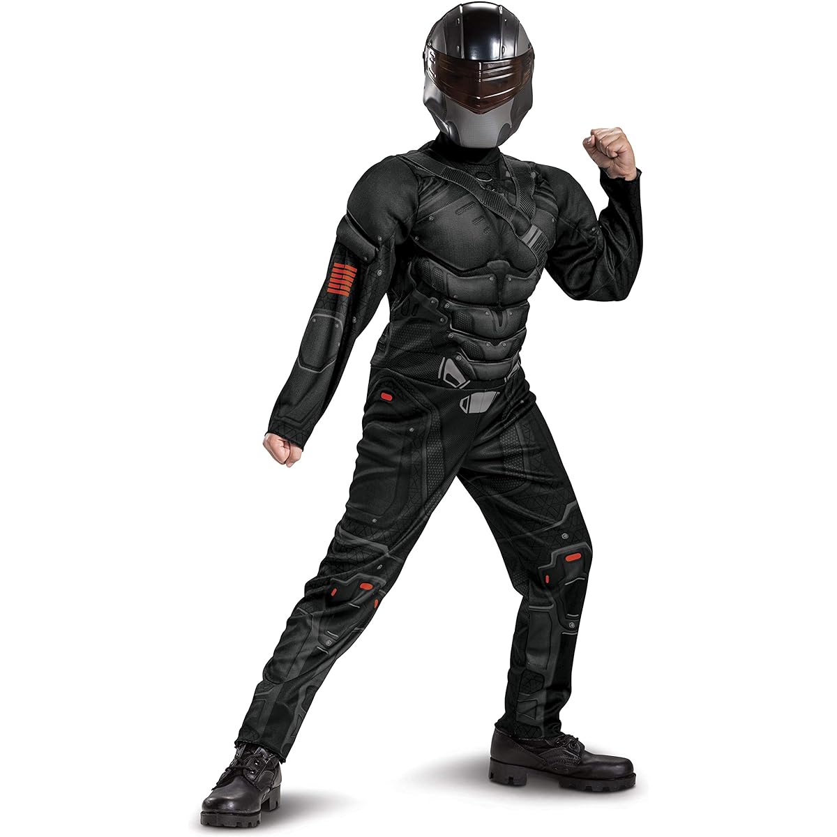 Disguise Snake Eyes Costume for Kids - Official GI Joe Costume with Muscles and Mask - Kids Small (4-6) Black