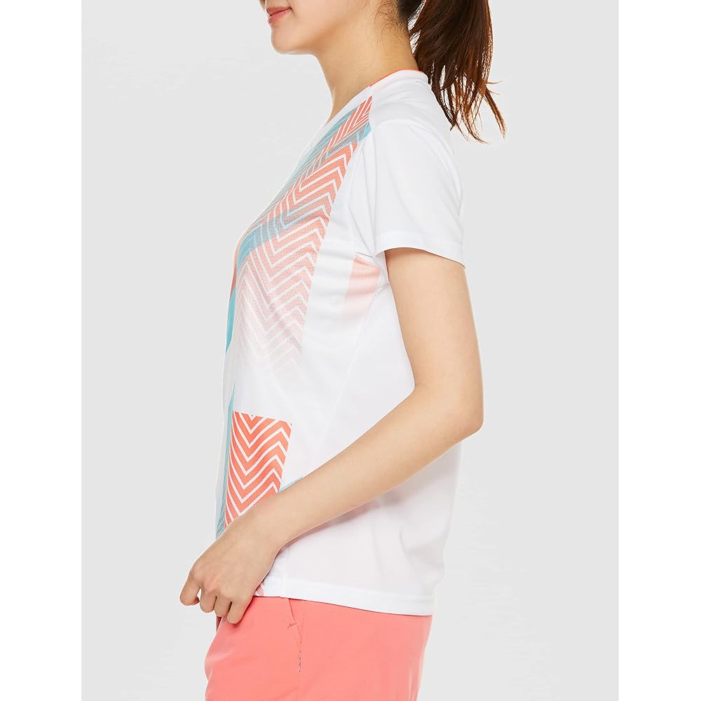 Mizuno 62JAA203 Women's Tennis Wear Game Shirt, Short Sleeve, Sweat Absorbent, Quick Drying