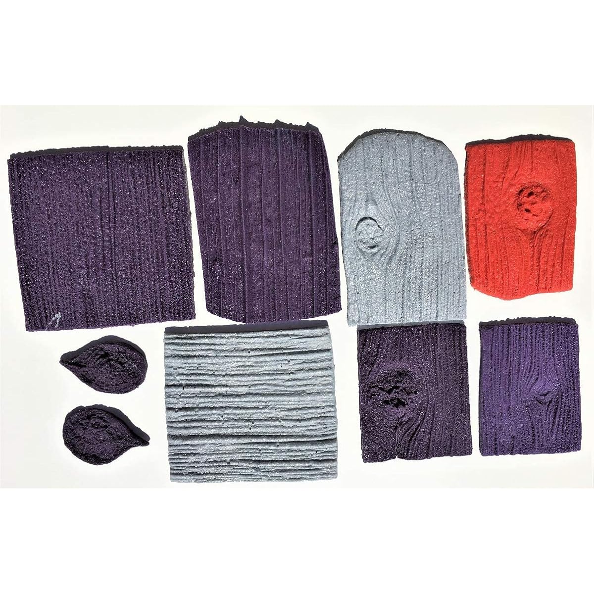 Best Concrete Wood Stamp Kit 9 Piece Wood Grain & Knot Stamp Kit Used mainly for small concrete projects Stamp edges of countertops Make concrete trees Make concrete trees
