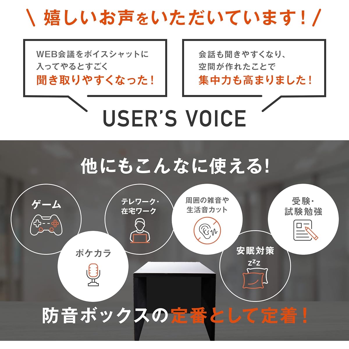 [Uses 4cm thick high-performance soundproofing foam] Soundproofing box "Voice Shut" Noise reduction Remote work Telework Zoom Simple soundproofing room Made in Japan Handmade Soundproofing foam Soundproofing booth Soundproofing material