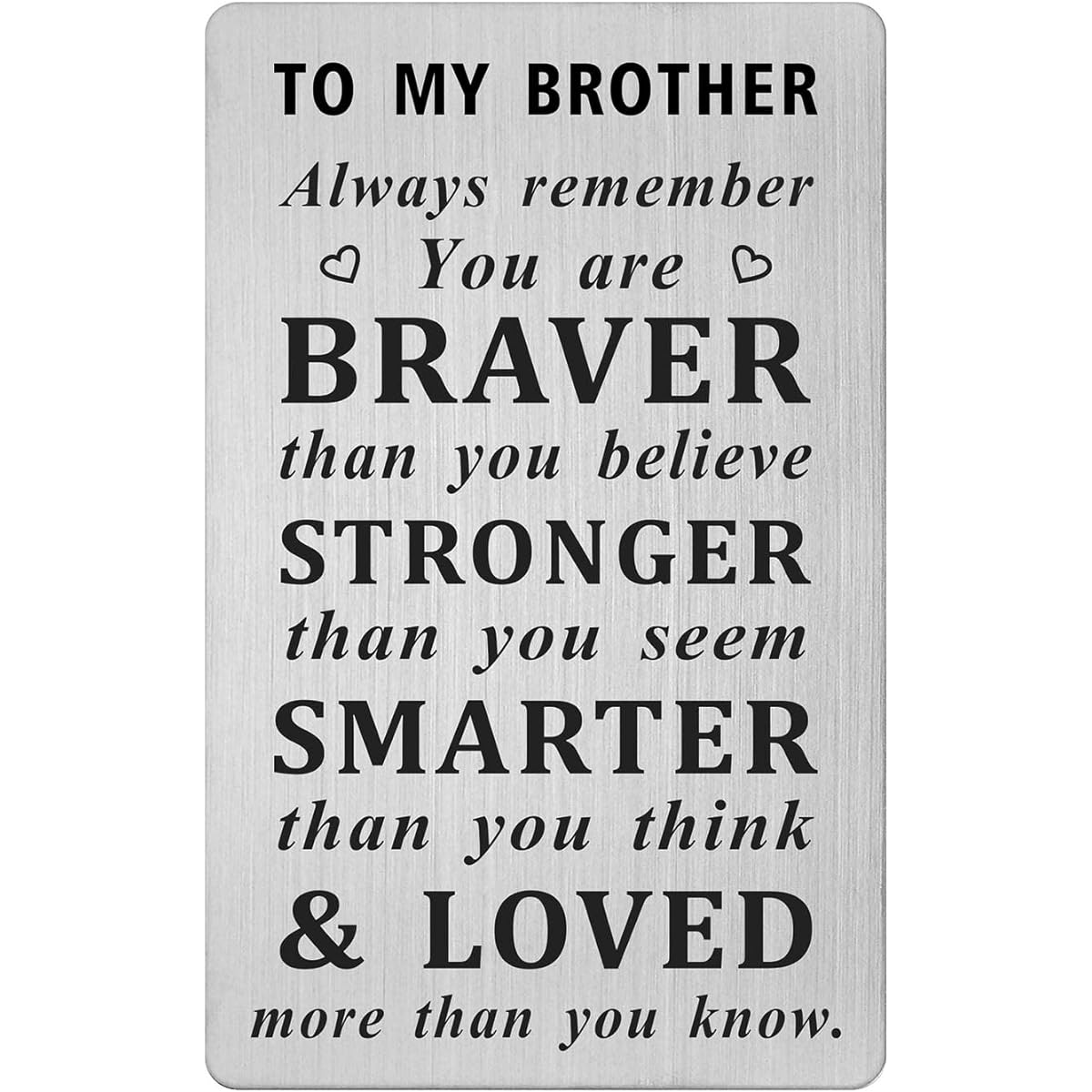 HYHYHYDHP Father's Day Gift Cards for Siblings, Big Little Brother Gifts, Inspirational Wallet Cards for Men, Birthday Christmas Gift Ideas for Brother from Brother Sister
