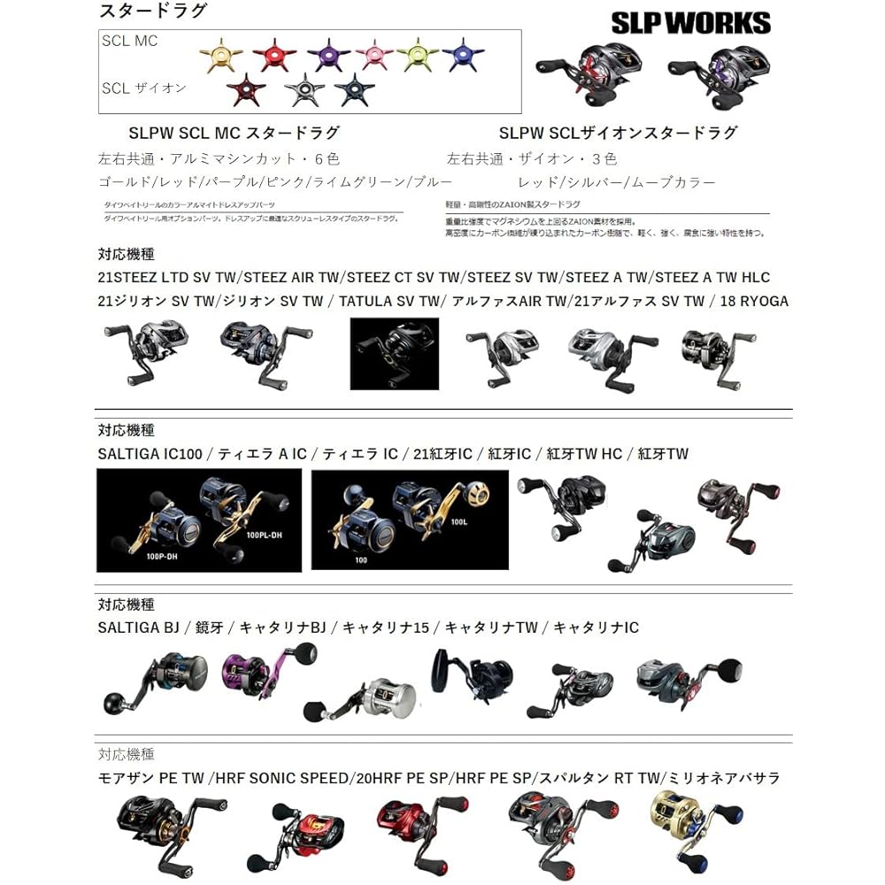 Daiwa SLP WORKS Drag SLPW Screwless Zion Star Drag Reel for Bait Reel