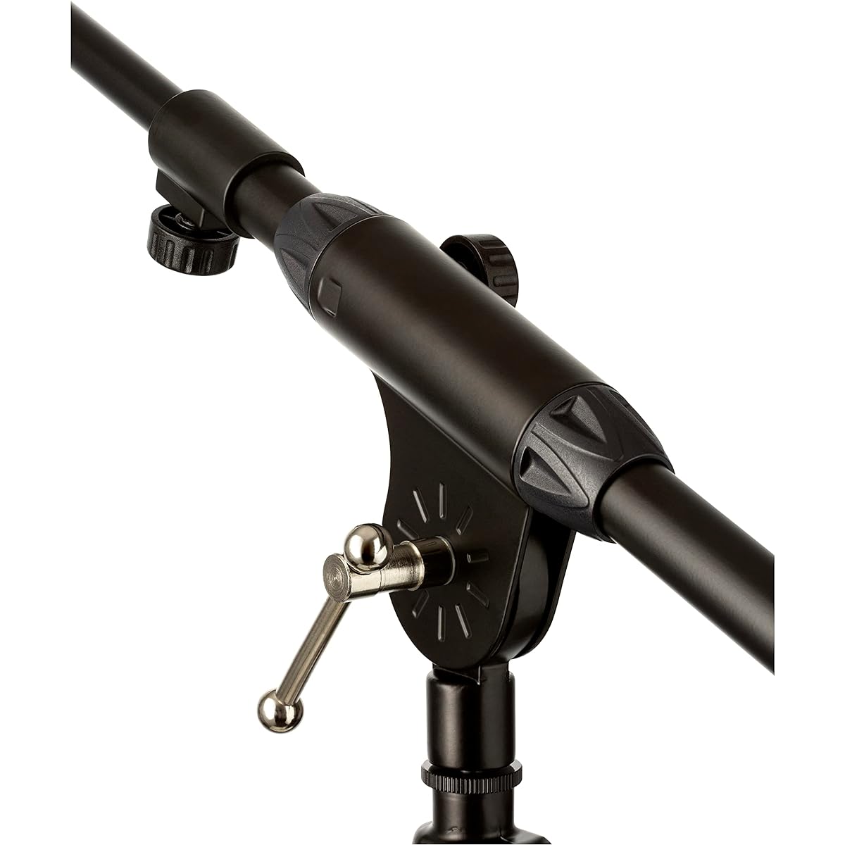 Clef Audio Labs Tripod Microphone Stand - Heavy Duty - Telescoping boom arm and ergonomic one-handed clutch for easy height adjustment - Cable management clip and carrying bag included - Black