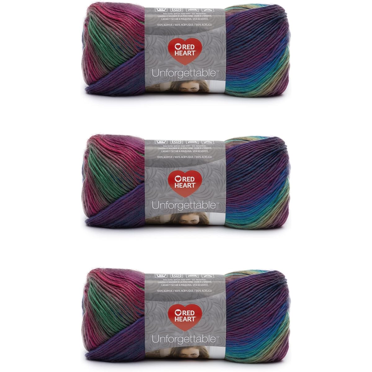 Red Heart Boutique Unforgettable Yarn 3 Pack Stained Glass 3 Strands