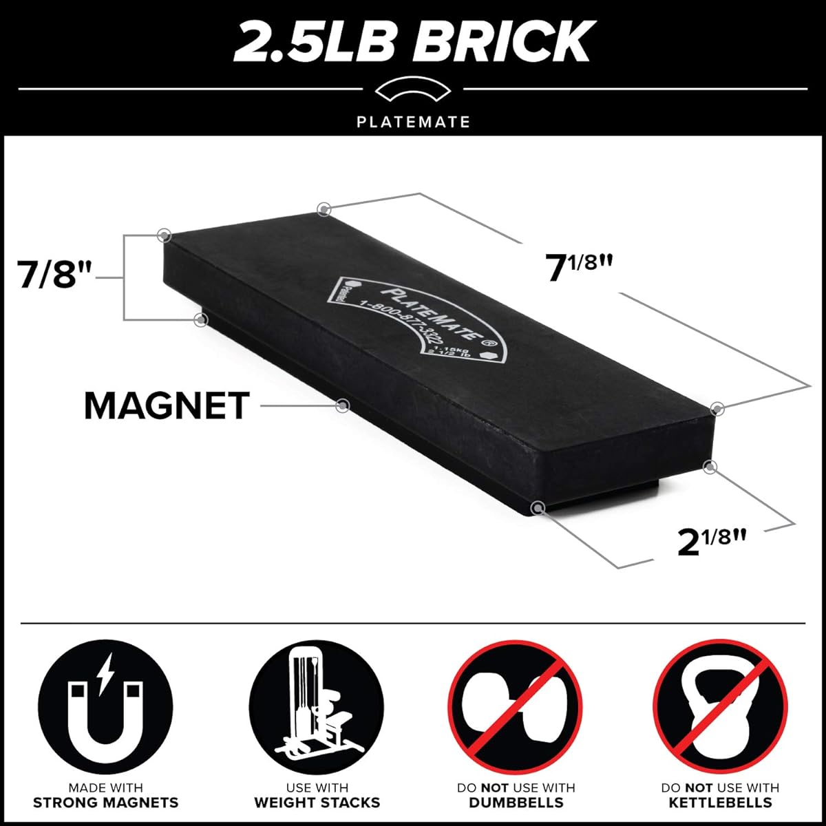 PlateMate 2.5# Brick Magnet