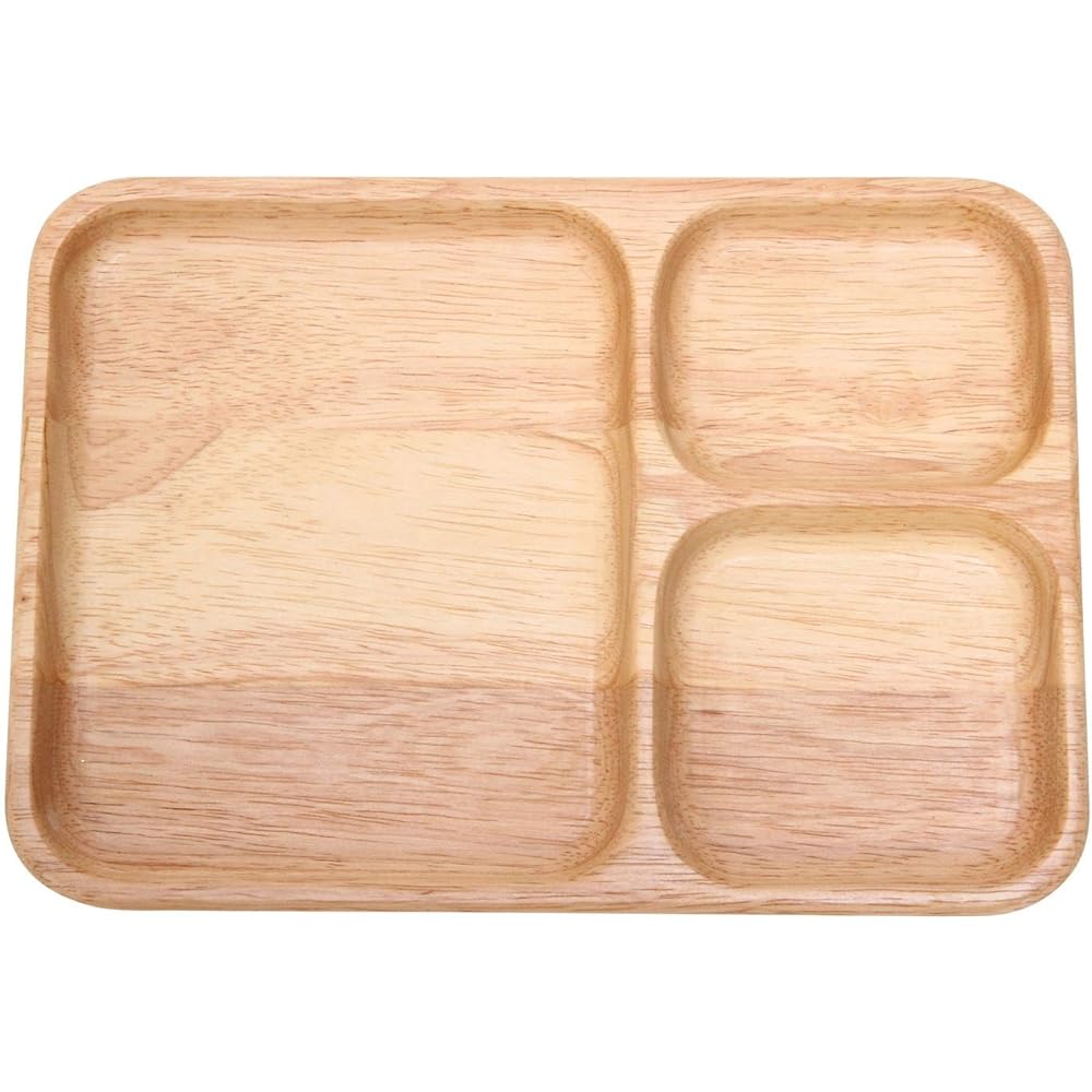 Fujiboeki Lunch Plate Rectangle Plate B Bonheur Natural Width 24 x Depth 17cm Set of 6 24391