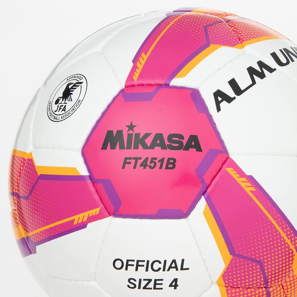 MIKASA Soccer Ball Japan Football Association Certification Ball No. 4 ALMUNDO Hand Sewn Ball for Elementary School Students FT451B-PV Recommended Internal Pressure 0.8 (kgf/㎠) Pink/Violet