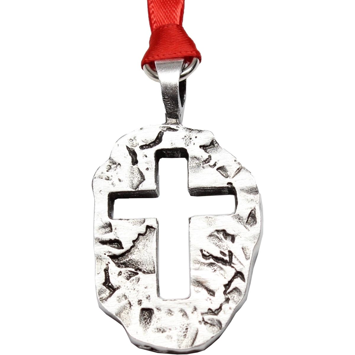 Trilogy Jewelry Jesus is My Rock Pewter Cross Christmas Ornament Holiday Decoration