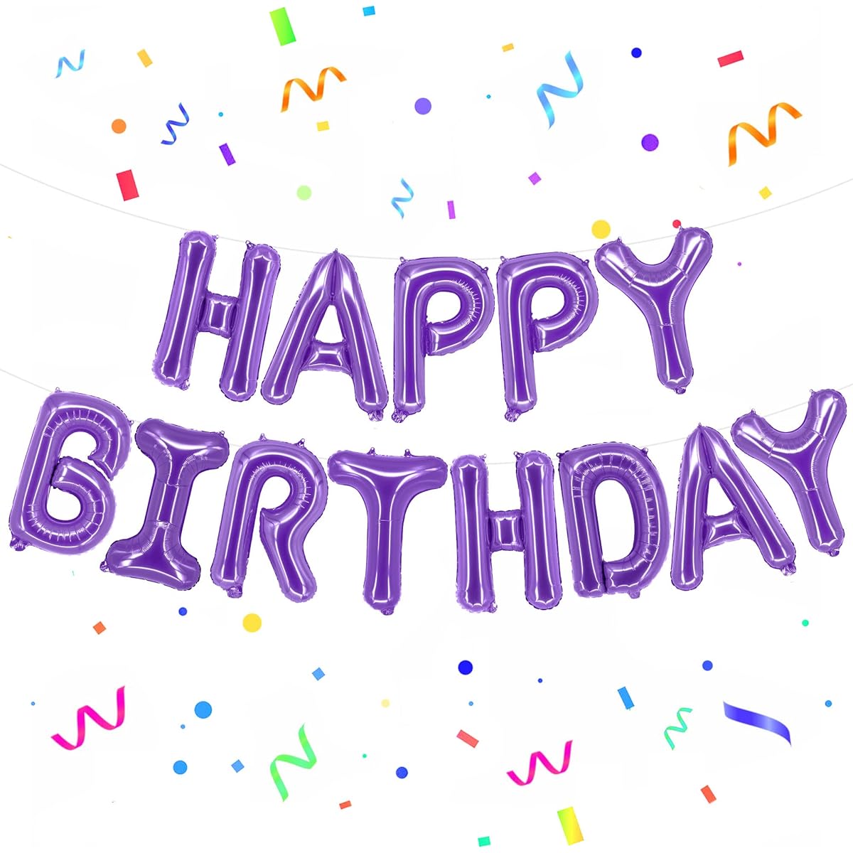 Happy Birthday foil balloon, purple