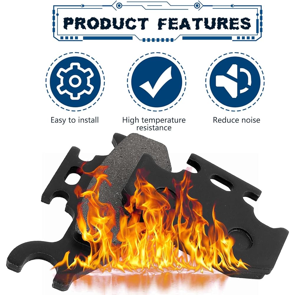LOCOPOW Brake Pads Compatible with Can Am Outlander 400 500 650 800 800R Max 2007-2015 Renagade 500 800 2007-2011 DS650 2000-2007 (Pack of 3)