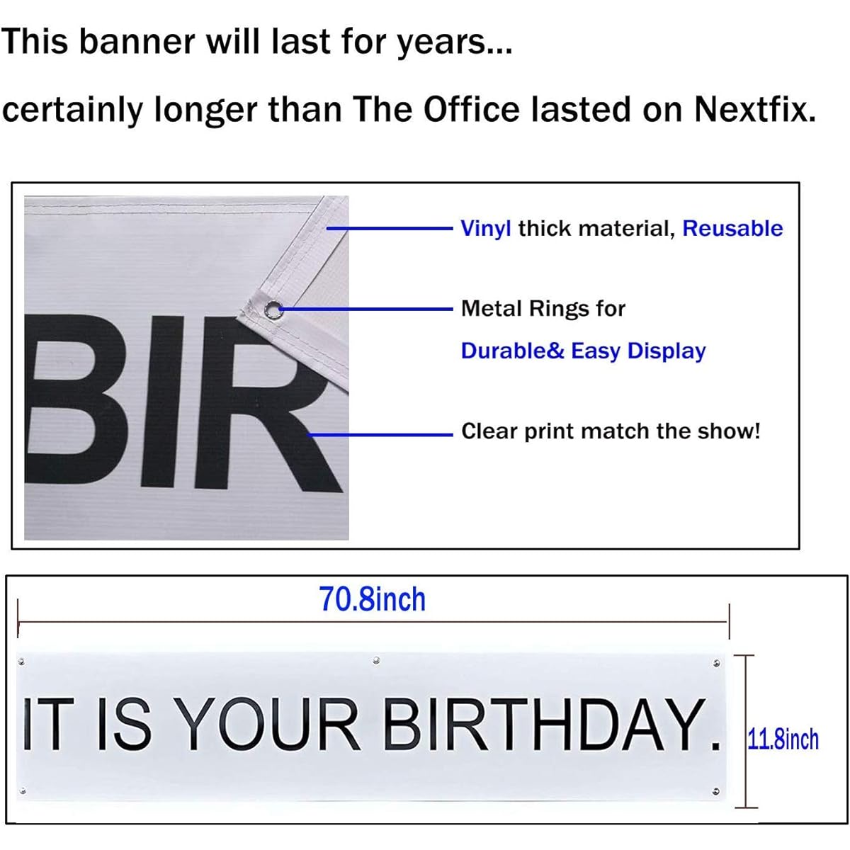 Dwight K Schrute It is Your Birthday Banner, Office Dwight Theme Notorious Husband Birthday Party Decorations, Brown, Black, Grey Balloons, White Crepe Streamers Roll, Set of 48