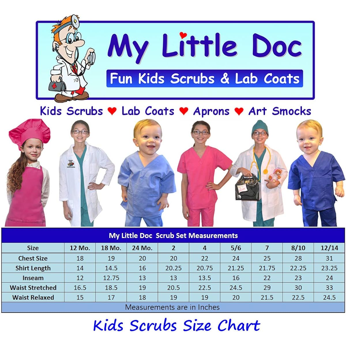 My Little Doc Royal Blue Kids Scrubs by