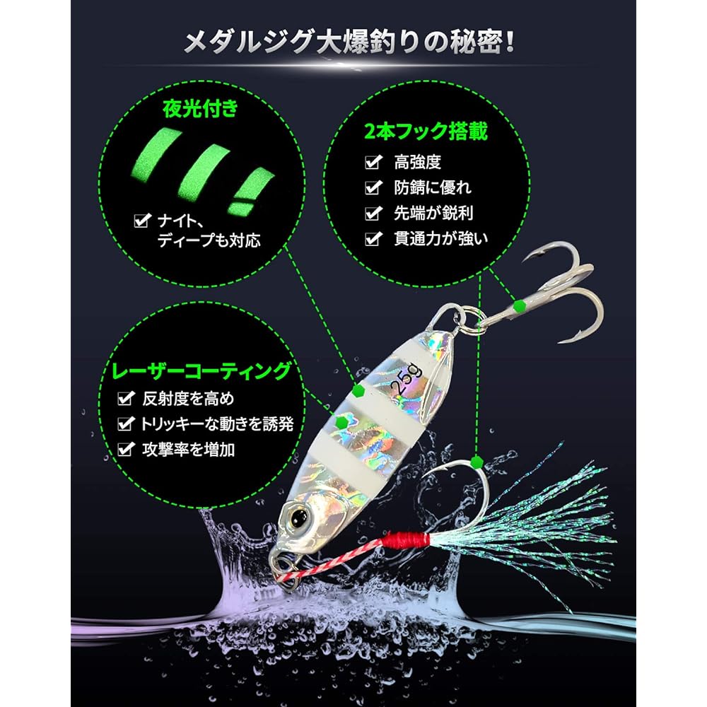 Metal Jig Lure Metal Jig Set Assist Hook Lure Fishing 15g 20g 30g 40g Hard Lure Set of 5 Good Catch Sea Fishing Long Throw 5 Colors