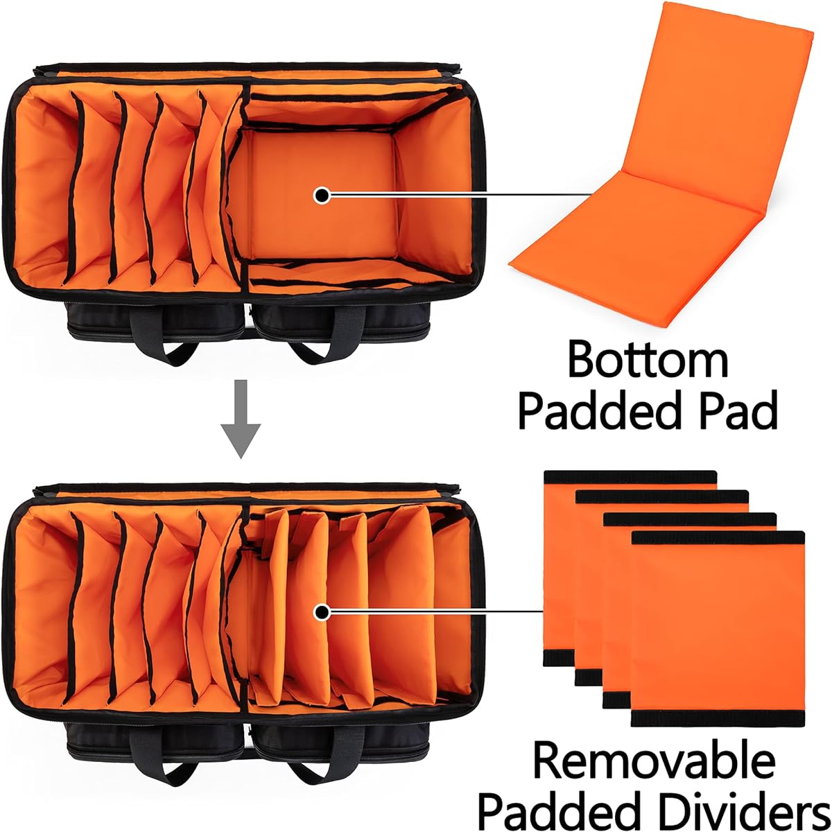 Trunab DJ Cable File Bag with Removable Padded Bottom and Dividers, Travel Gig Bag for Professional DJ Gear, Instruments and Accessories