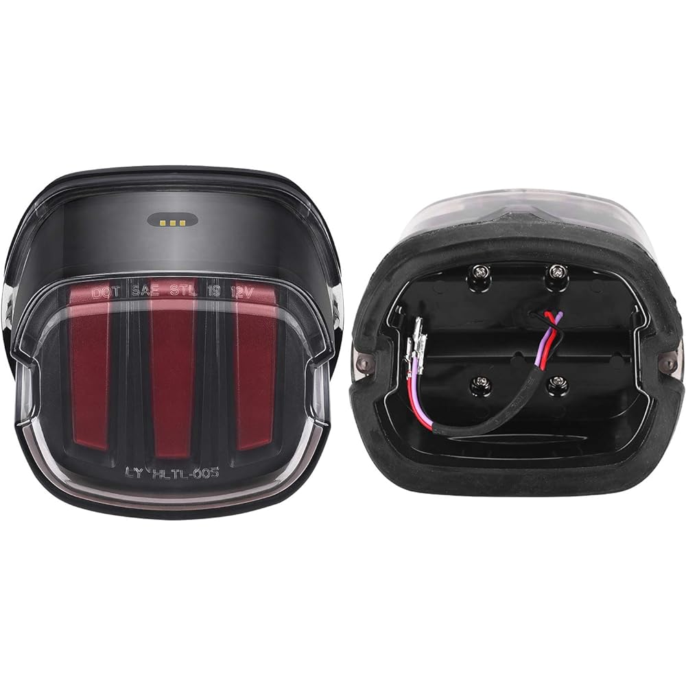 DOT Approved Smoked LED Tail Light with Turn Signal Brake License Plate Light for Harley Dyna Fatboy Road King Electra Glide Nightster Street Bob EMC Bulit-in