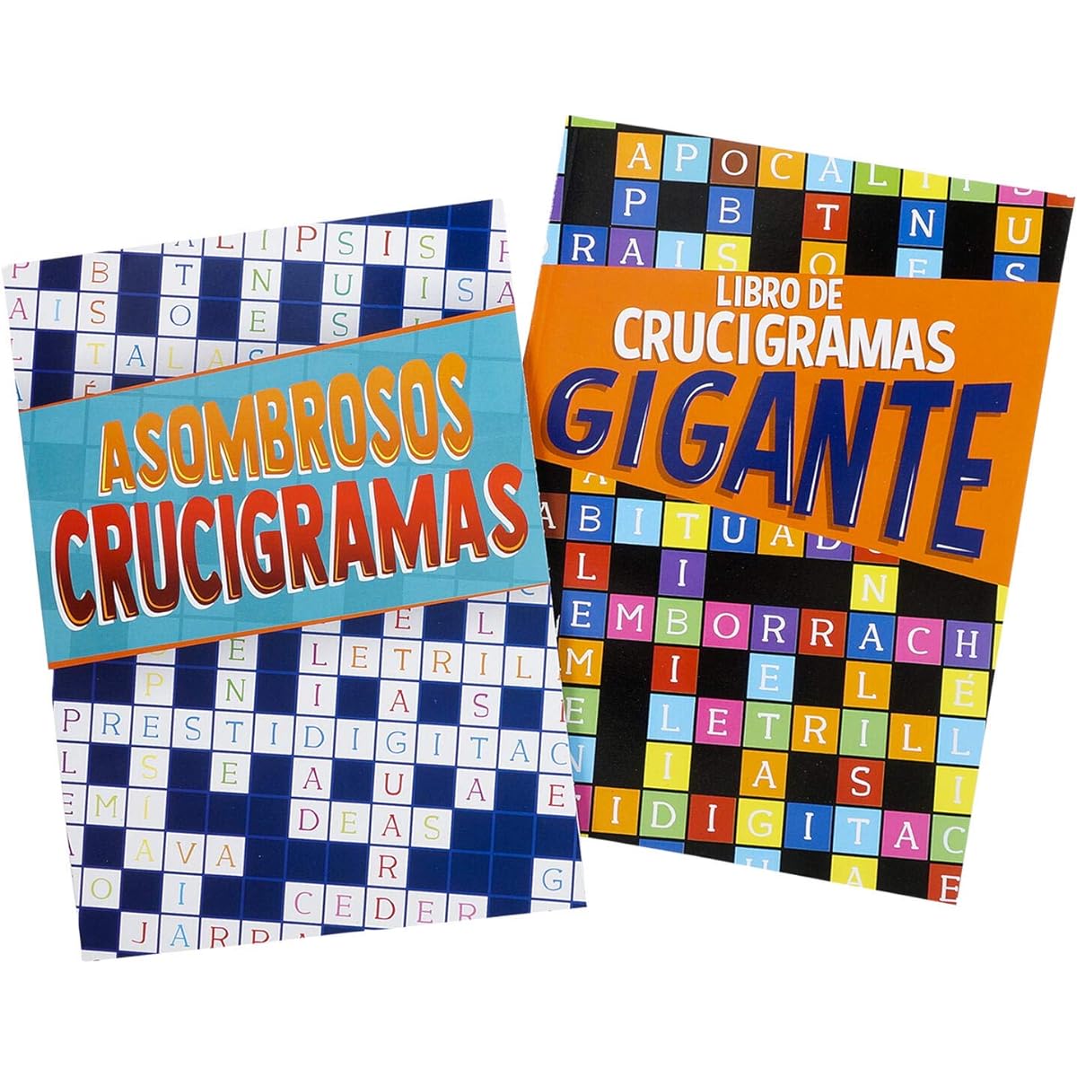 Spanish Word Search and Crossword Puzzle Books for Adults and Seniors - Set of 6 Crossword Word Search Books (390 Puzzles Total) with Reward Stickers - Libros de Crucigramas para Adultos