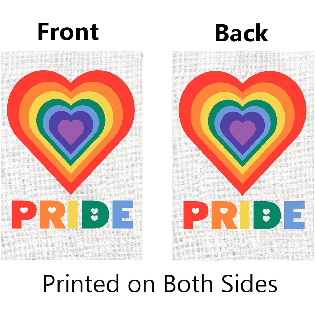 Pride Heart Garden Flag 12x18 Inch Double Sided Gay Pride Flag Love Heart Rainbow Flag Lesbian Bisexual Trans LGTBQ Community Banner LGBT Pride Moon Yard Outdoor Decor