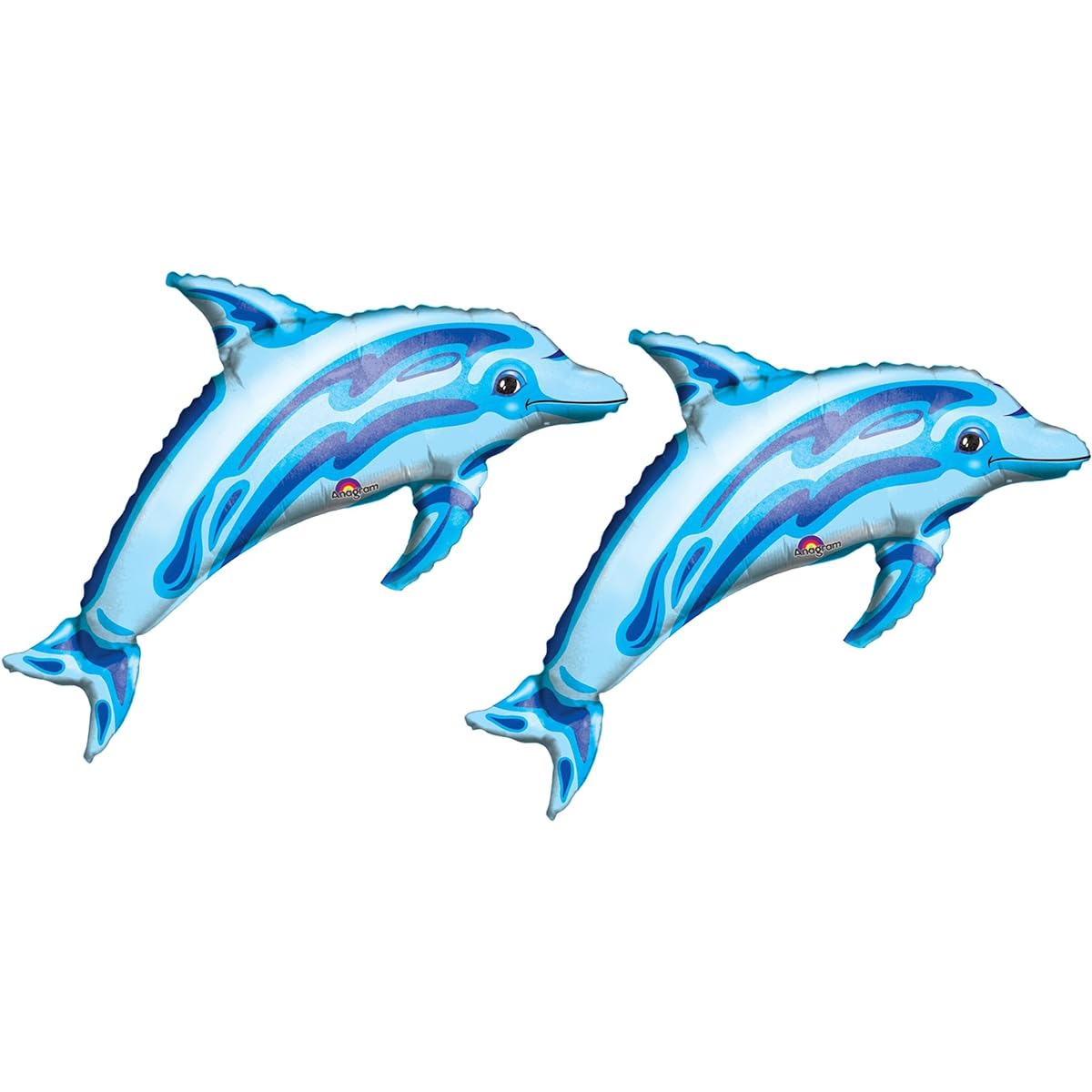 Blue Ocean Dolphin 37" Foil Party Balloons Set of 2