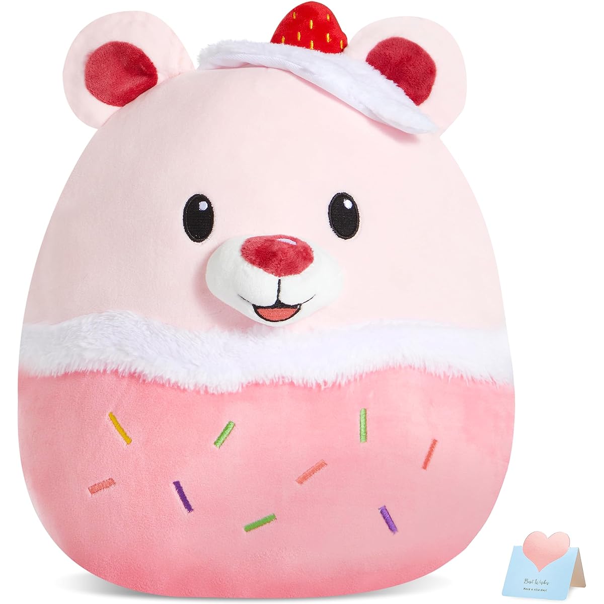 Howsbaby Strawberry Cake Bear Plush Pillow