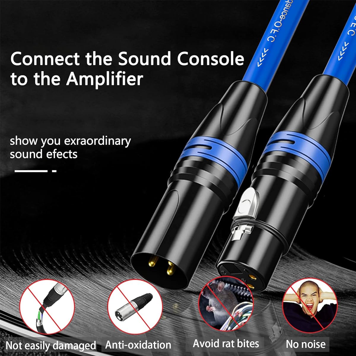 BOYOUYS XLR Cable 10 Feet 6 Pack XLR Microphone Cable XLR to XLR Cable 3 Pin Premium Balanced XLR Male to Female Patch Cord for Microphone Mixer Podcast Studio