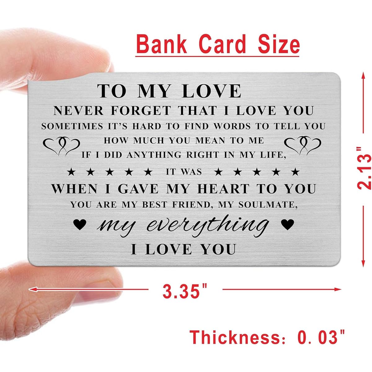 Jzxwan I Love You Gifts for Her, To My Love Wallet Cards, Romantic Anniversary Cards for Wife Girlfriend, Mini I Love You Notes, Christmas Valentine's Day, Birthday, Soulmate Gifts for Women