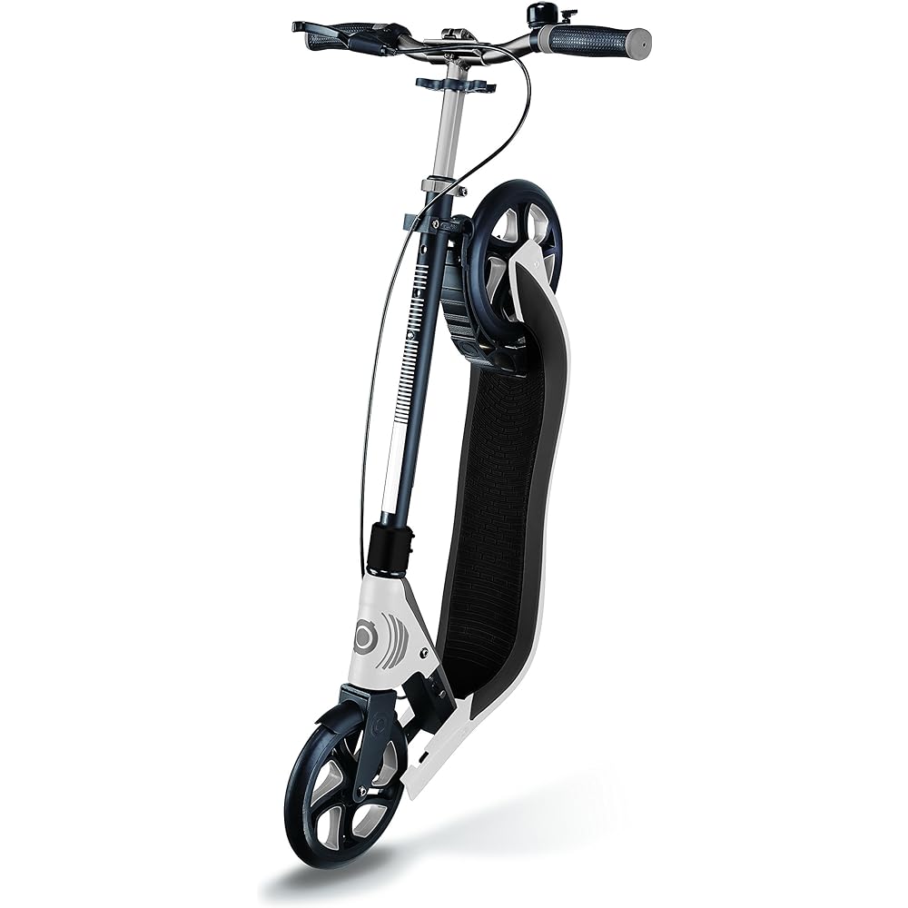 GLOBBER Kickboard for Adults with Handbrake Easy to Carry Foldable Family Play Kick Scooter One NL205 Deluxe White/Dark Gray WLGB478106