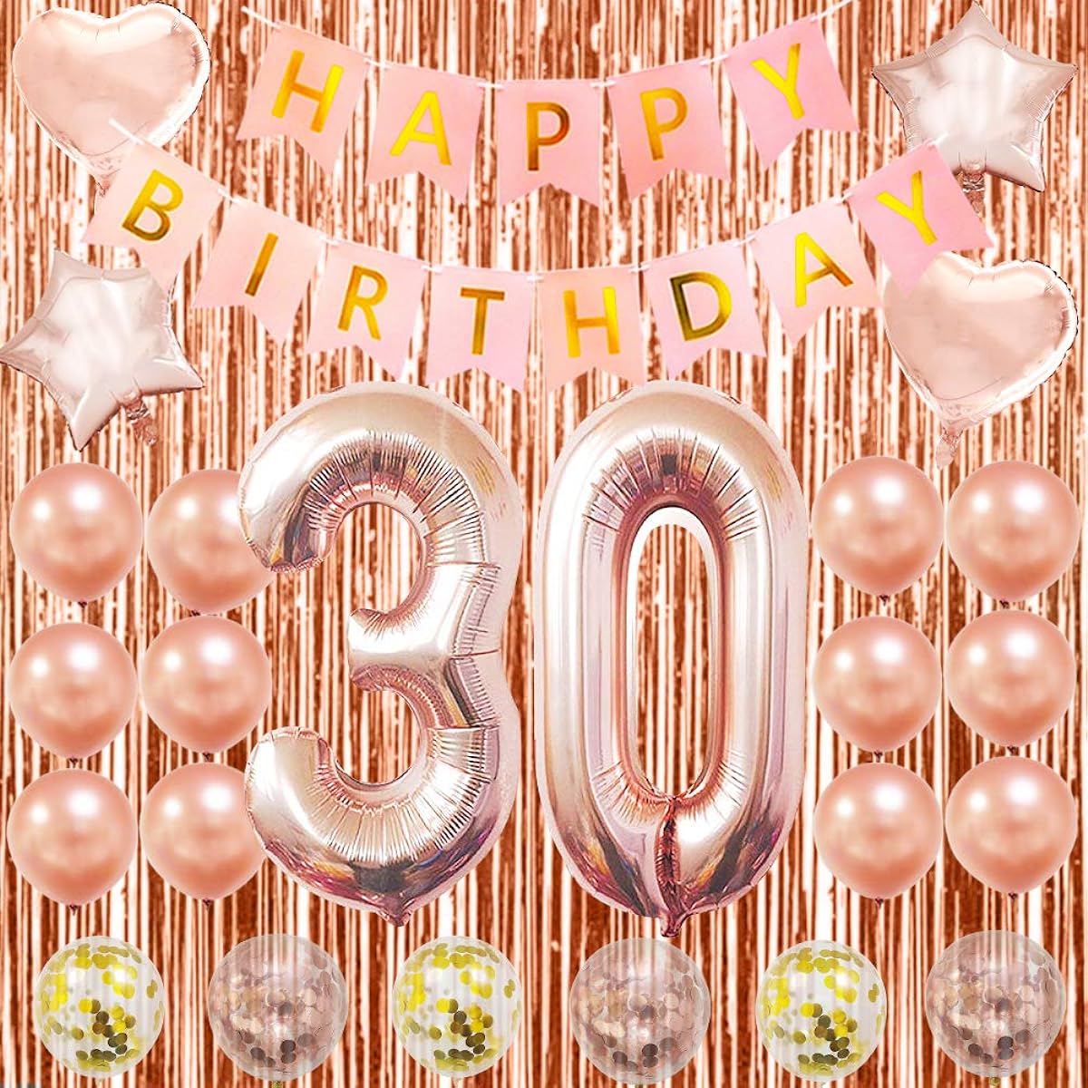 NORTHERN BROTHERS 30th Birthday Decorations for Women 30th Birthday Decorations for Her 30 Balloon Number 30th Birthday Party Decorations