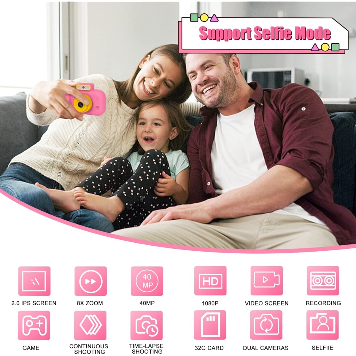 Kids camera, infant camera (pink)