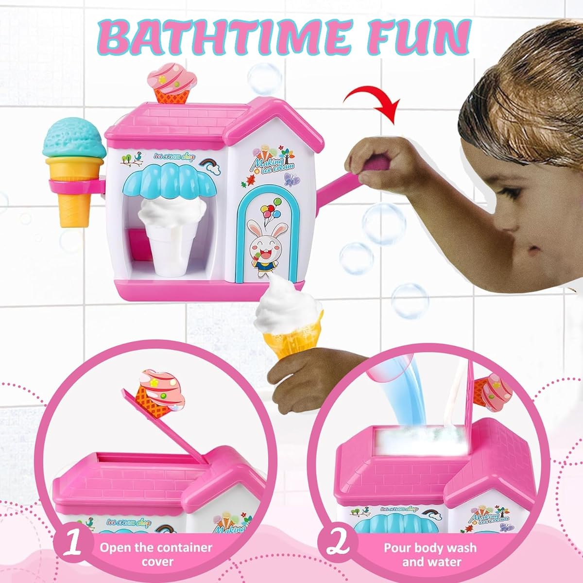 Bathtub Toy Toddler Ice Cream Foam Maker
