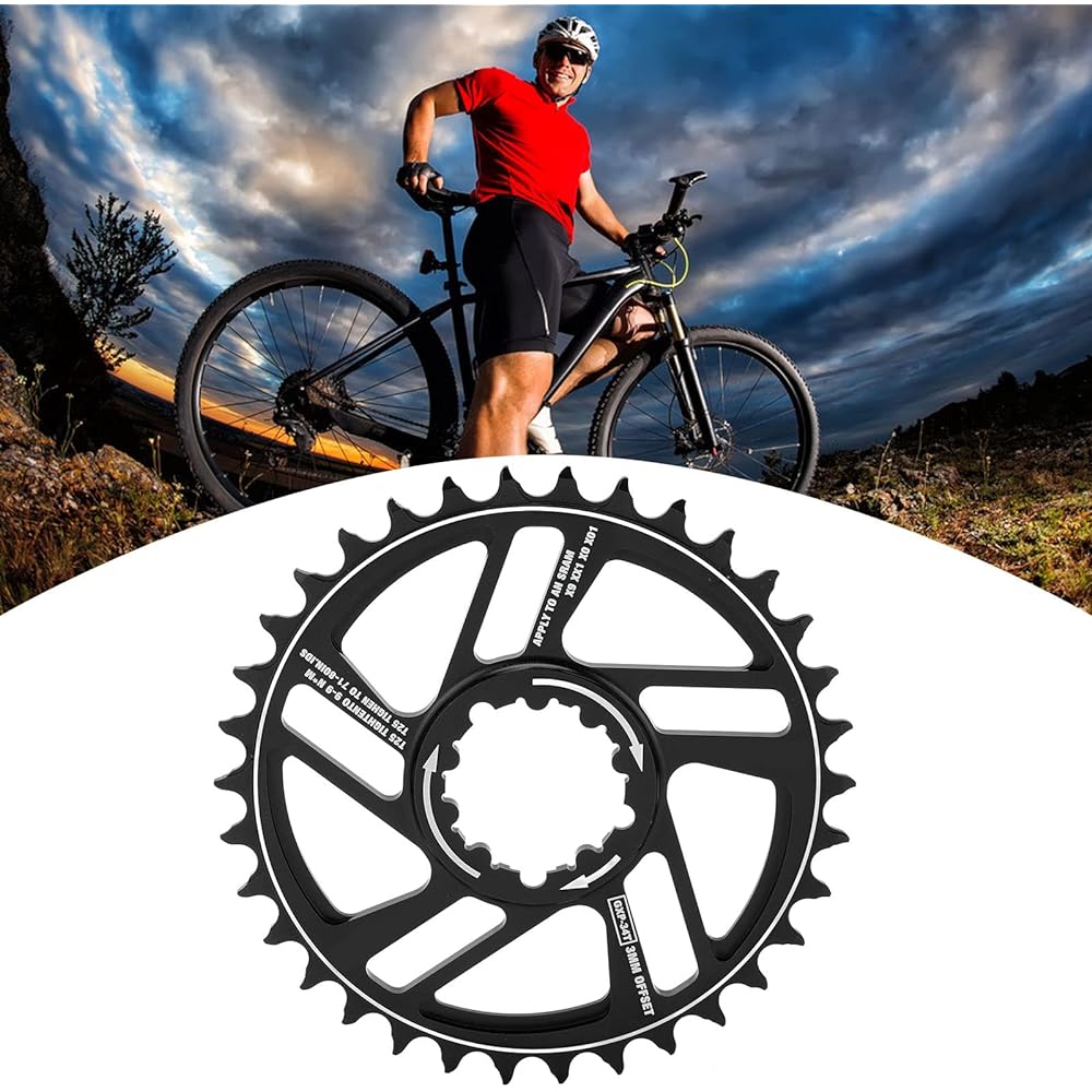 Direct Mount Chainring for GXP Chainring 34T Chainring Direct Mount Chain Loop with Positive and Negative Teeth 3mm Offset