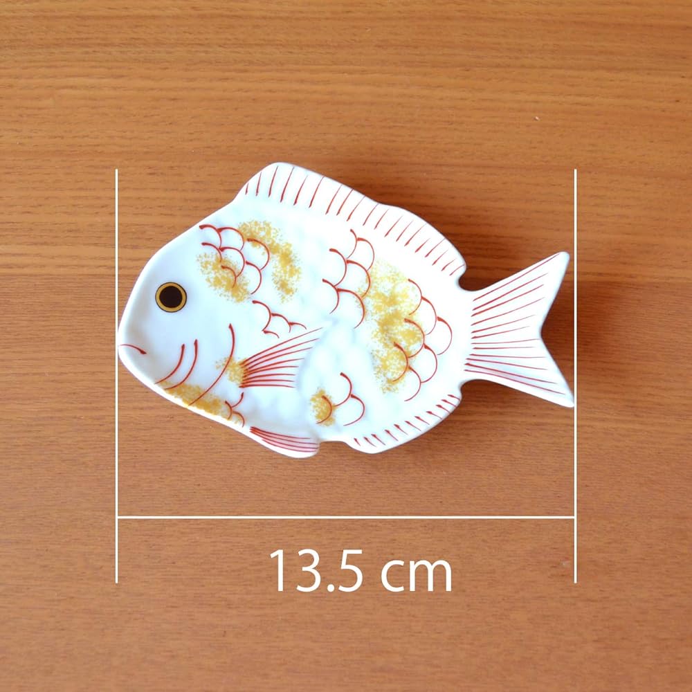 New Year Tableware, Japanese Tableware, Small Plate, Sea Bream, Lucky Charm, Arita Ware, Celebratory Sea Bream (White), Small Plate, Set of 5, Presentation Box