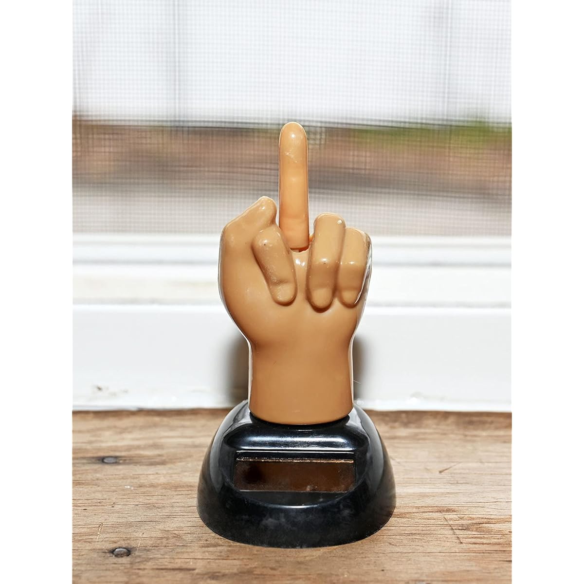 Home-X Solar Powered Dancing Middle Finger Solar Dancer Figure Office Decor Windowsill Car Dashboard Decor Gag Gift