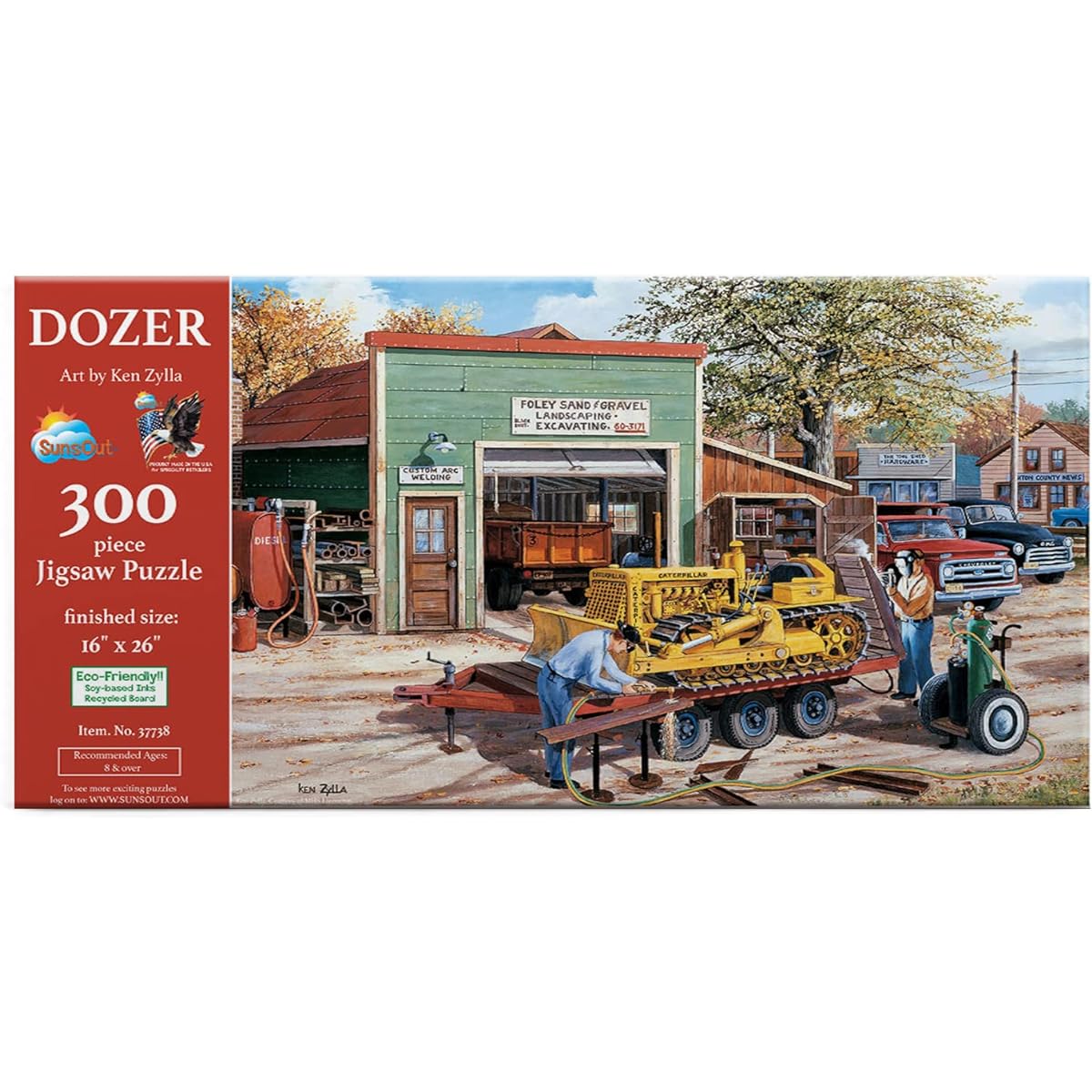 SUNSOUT INC Dozer 300 Piece Jigsaw Puzzle Artist: Ken Zylla - Finished Size 16" x 26" Vehicles - MPN# 37738