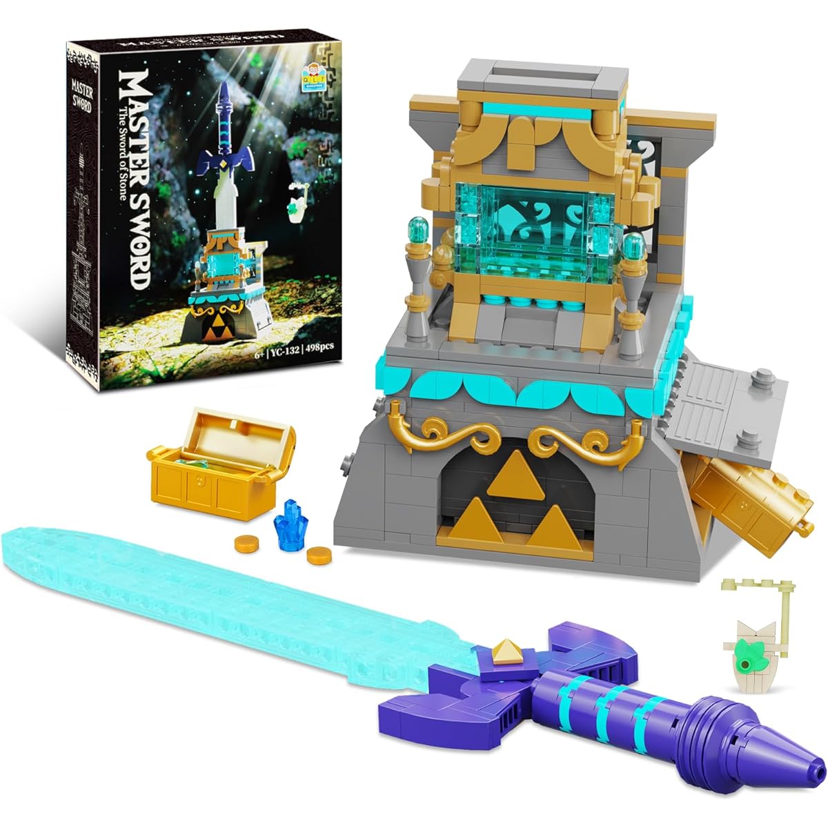 BOTW Master Sword Illuminated Building Blocks Set Lego Link Sword Toy Set for Adults Boys Fans Kids Ages 6-12 (498 Pieces)