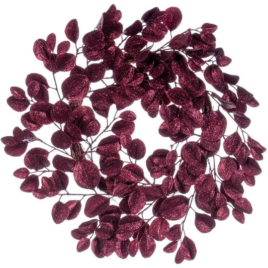Vickerman 24" Burgundy Artificial Dogwood Glitter Wreath
