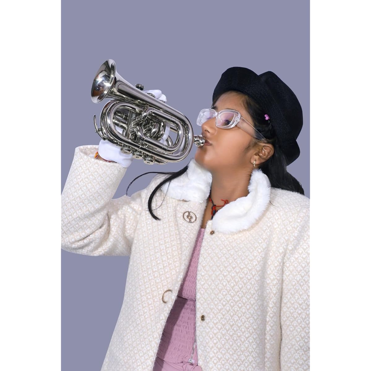Sai Musical India Potr 05 Pocket Trumpet Bb Nickel