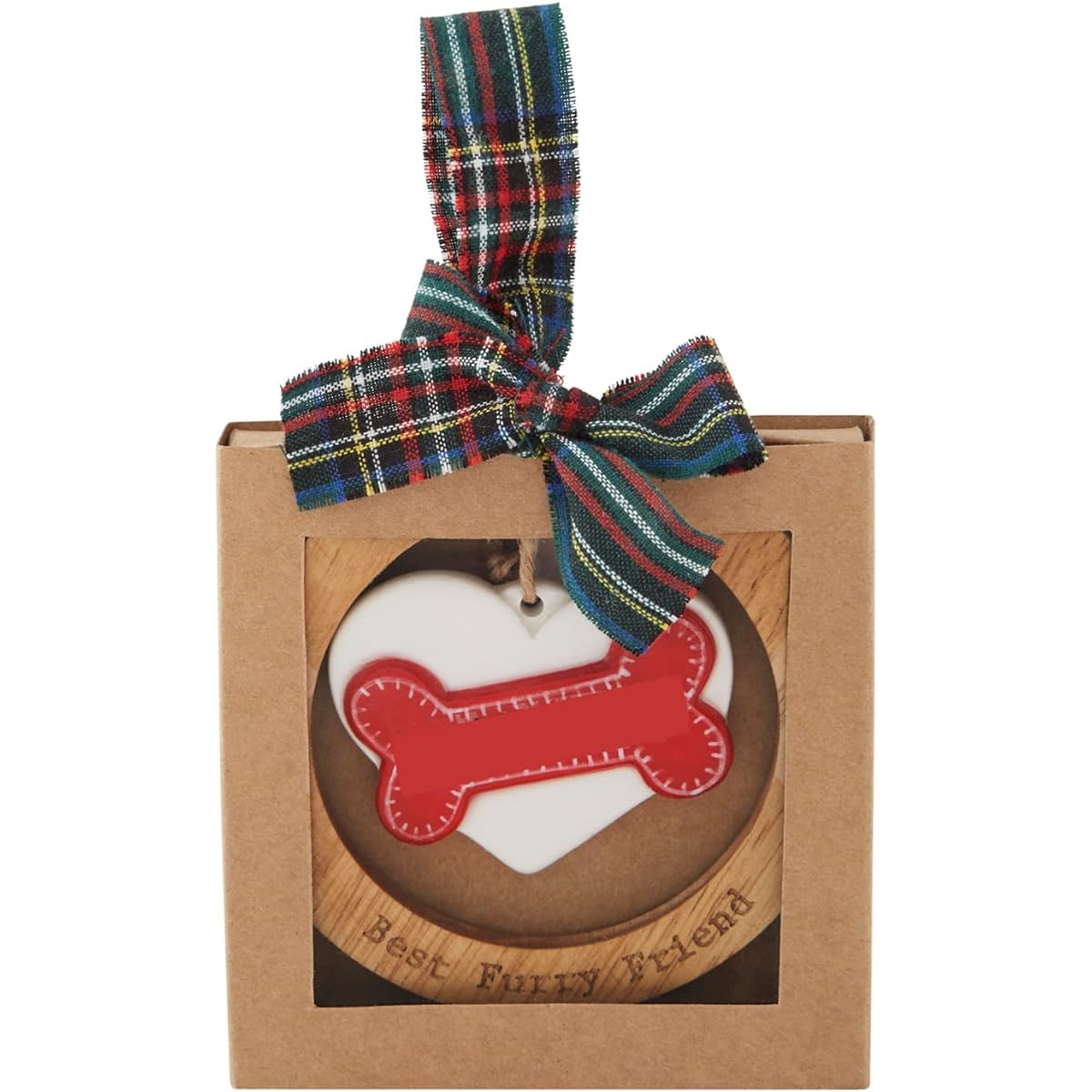 Mud Pie Personalized Dog Christmas Ornament Furry Friend 3.5" Diameter