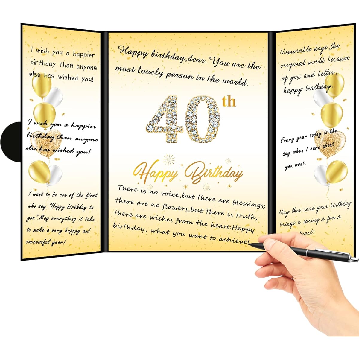 VAIPI 40th Birthday Decorations for Men Women - 40th Birthday Alternative Guest Book - 40th Birthday Decorations Party Poster Creative Birthday Book Board 1984 Birthday Gift