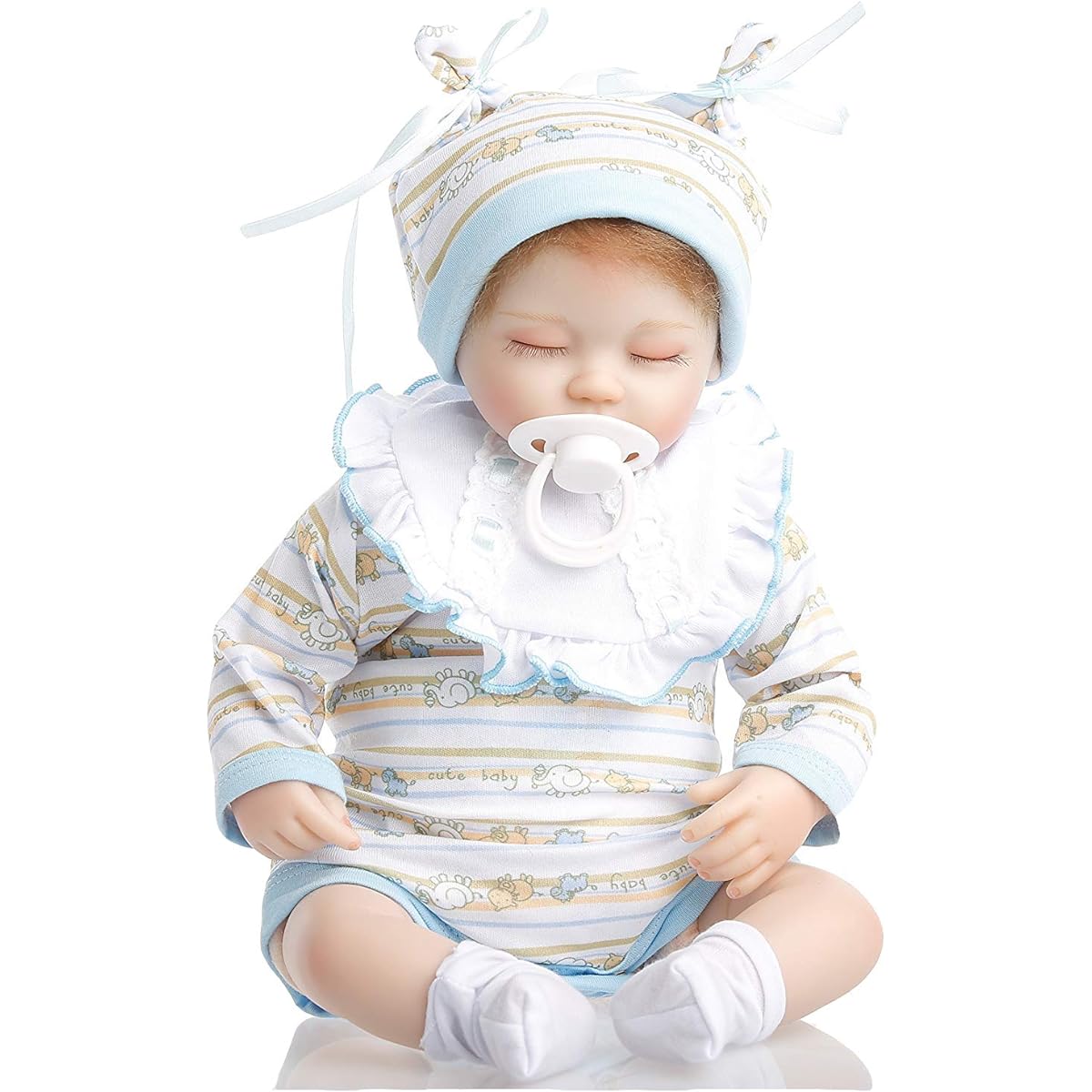 SanyDoll Reborn Baby Doll Soft Silicone Vinyl 18inch 45cm Lovely Lifelike Cute Baby Boy Girl Toy Sleeping Doll