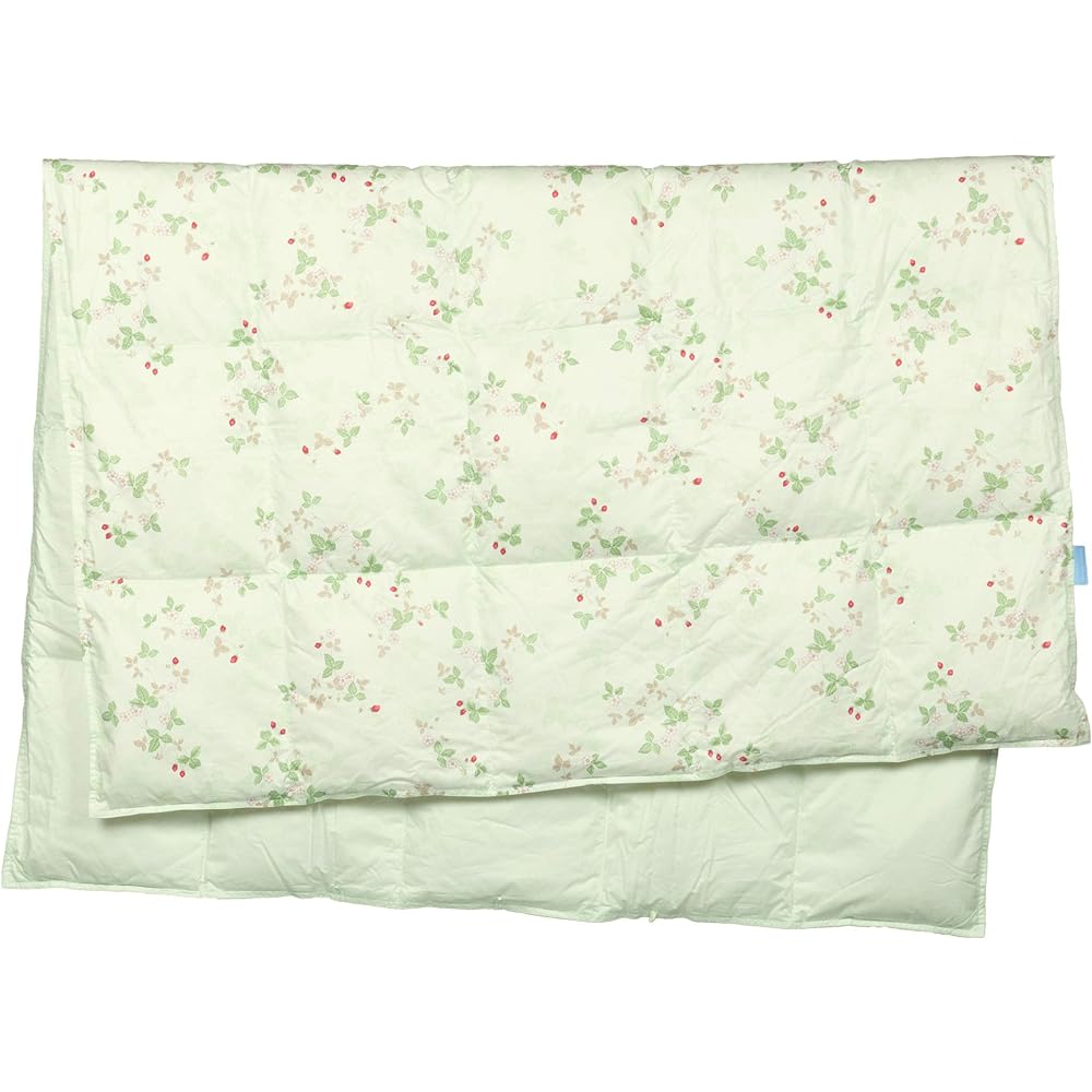 Nishikawa Down Blanket (Feather Comforter) Single Wedgwood Wild Strawberry Down 70% Washable Green AA07152022G