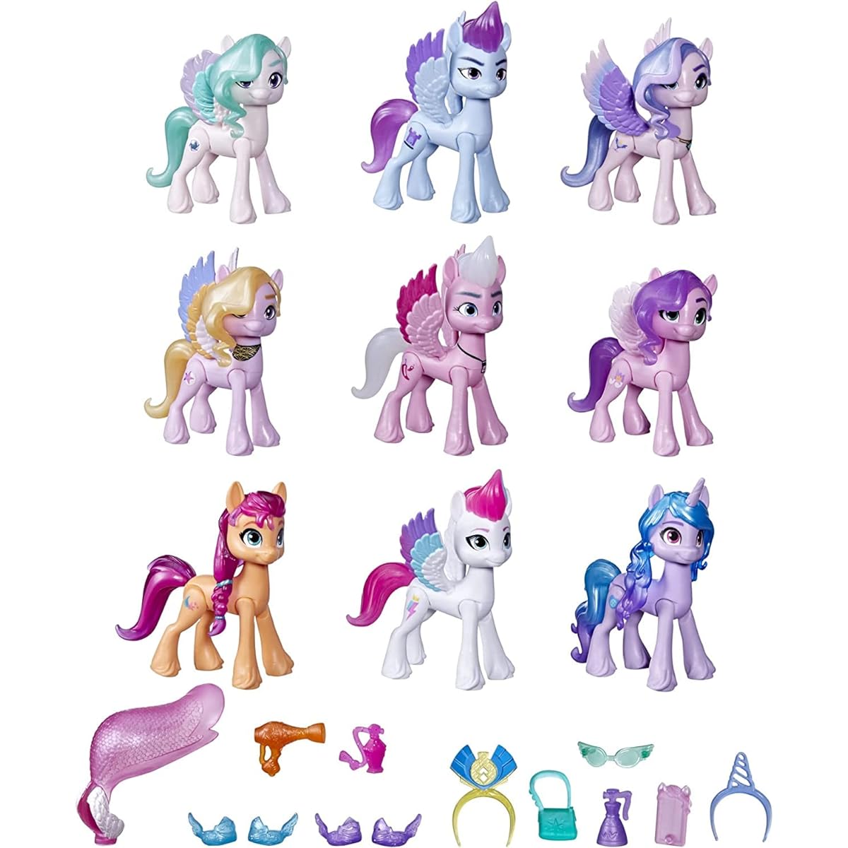 My Little Pony My Little Pony New World Movie 9 Ponies and 13 Accessories Figures Approx. 7.4cm [Parallel Import]