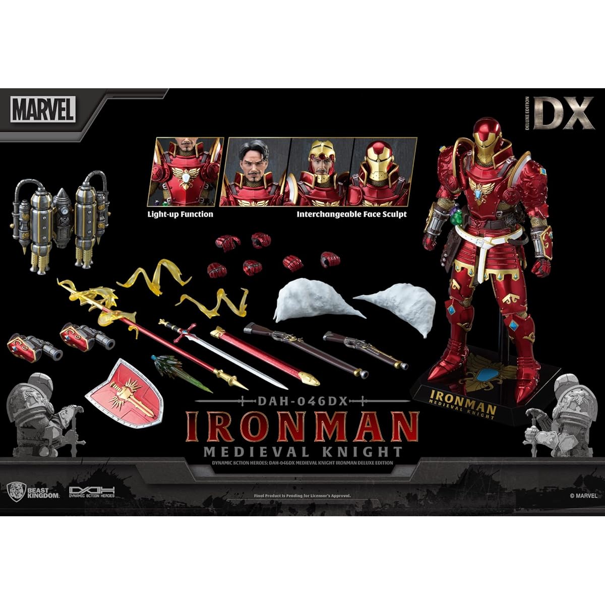 Beast Kingdom DAH-046DX Medieval Knight Iron Man Deluxe Version