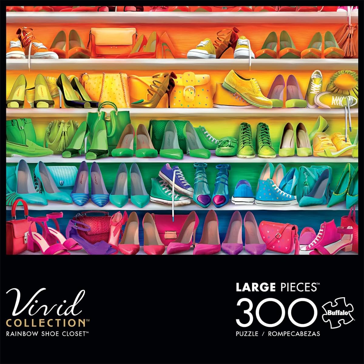 Buffalo Games - Rainbow Shoe Closet - 300 Large Piece Jigsaw Puzzle